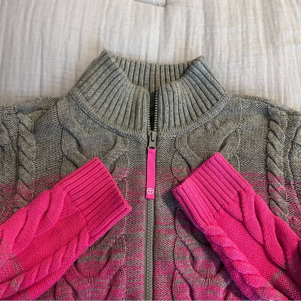T by Talbots Women’s Zip Cotton Wool Blend Knit Women's Sweater Sz S petite